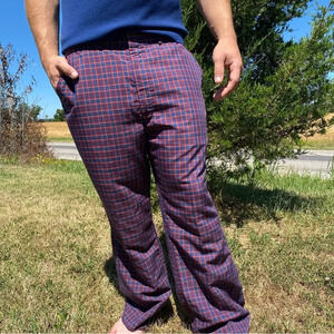 Vintage Plaid Pants Tartan 70s
